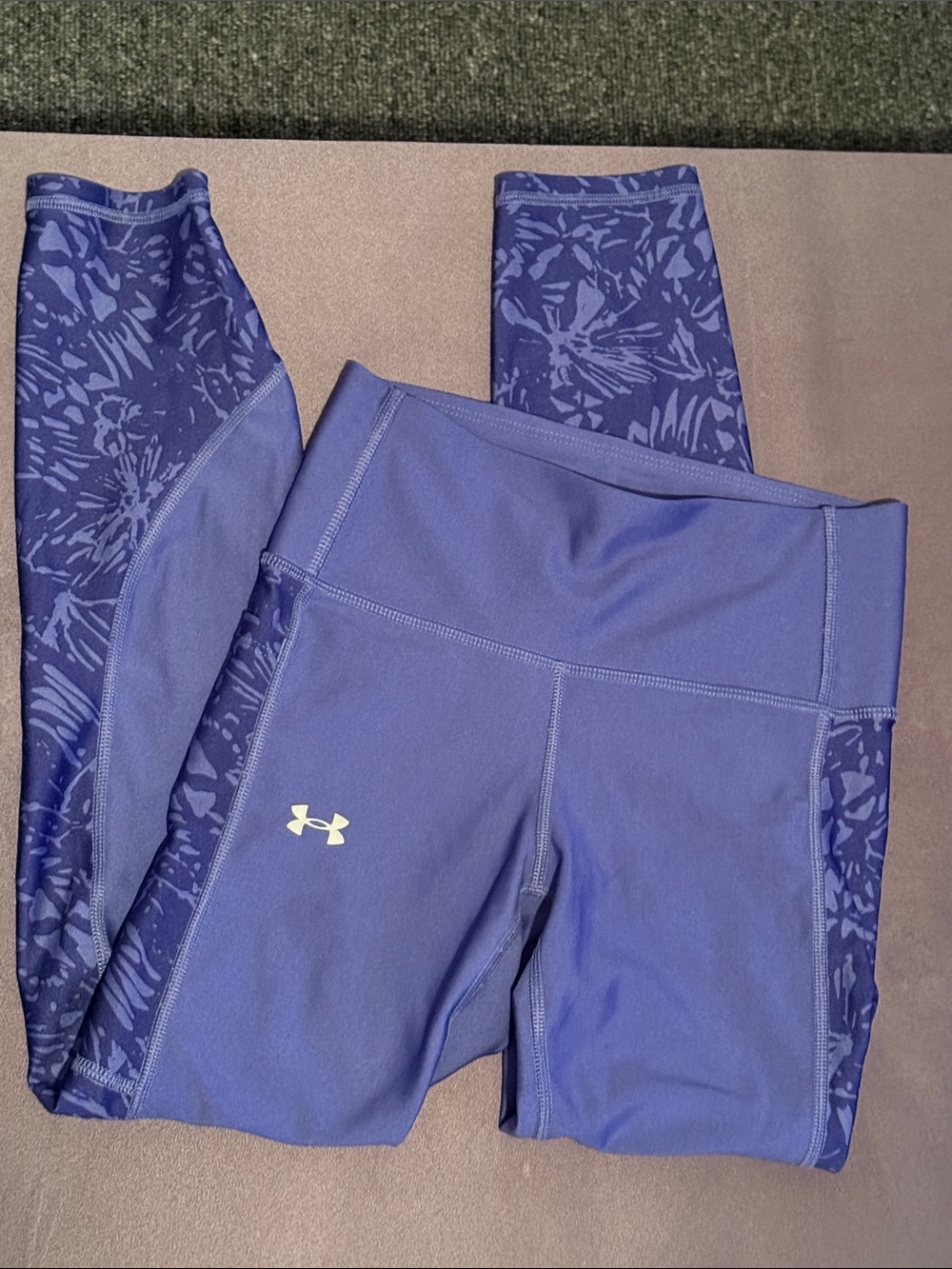 Under Armour Purple Floral-Panel Leggings